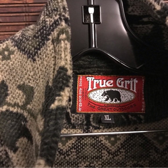 True Grit Mens Deer Hunting Vest Sweater XL Full Zip Pockets Fleece - Picture 2 of 7